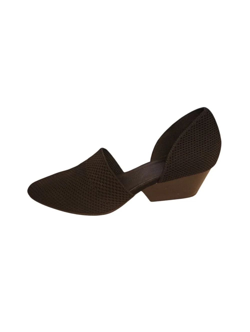 Eileen Fisher Hallo Knit d'Orsay Wedge Pump Shoes Size 9.5 Black